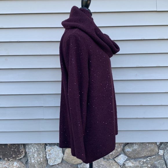 Apt. 9 Sequined Tunic Sweater w/ Removable Cowlneck - Mulberry - Picture 11 of 16